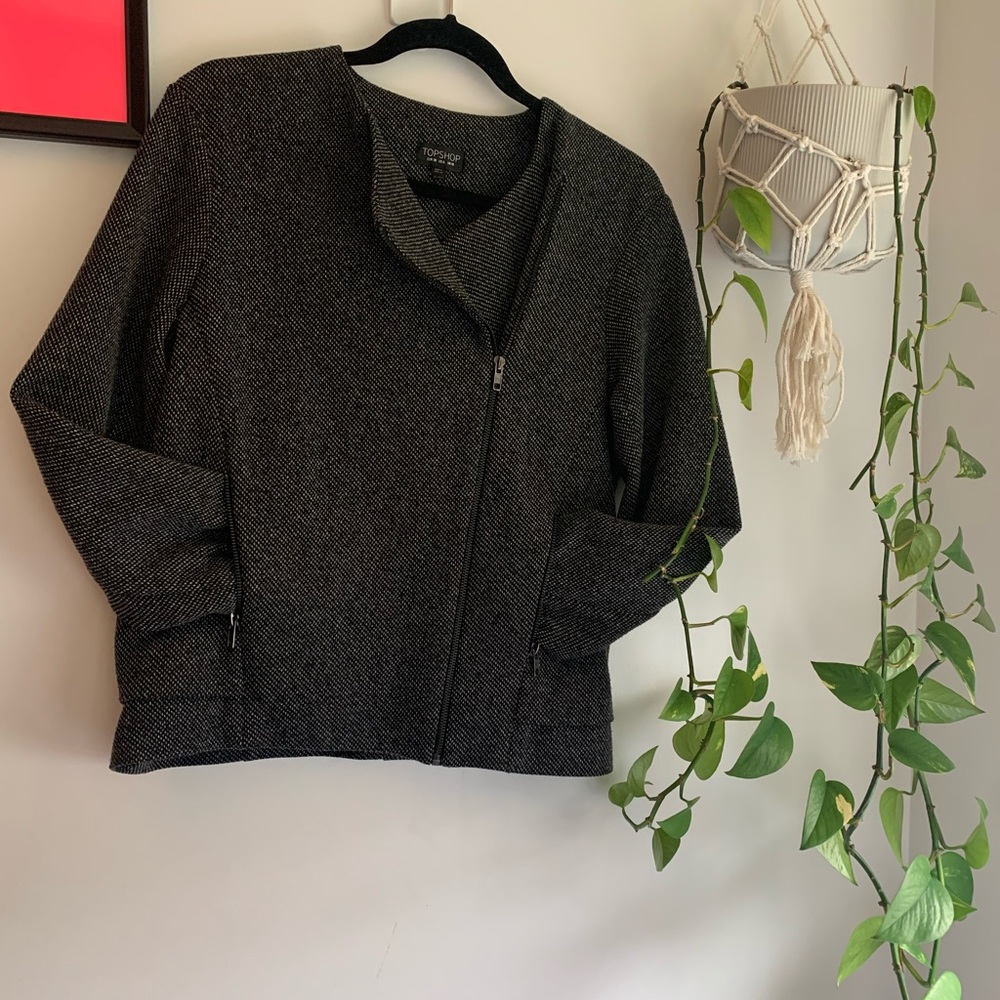 2 for $30 - 🏍️🧥 Top Shop Tweed Moto Jacket 🧥 🏍️ BIN 1